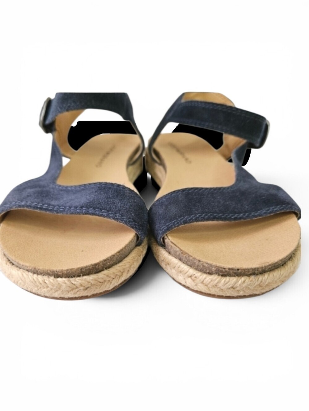 Lucky Brand Gabrien Espadrille Sandals Blue Tan Suede Size 6 - Picture 11 of 11